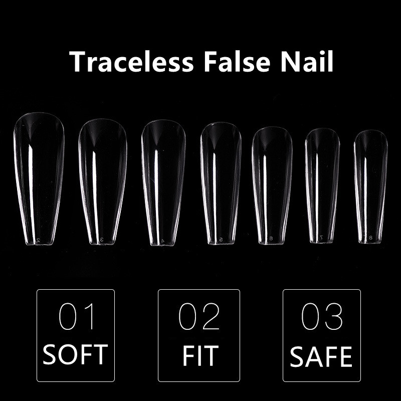 Full/Half Cover Fake Nail Artificial Press on Long Ballerina Clear/Natural/white False Nails Coffin Nails Art Tips Manicure Tool