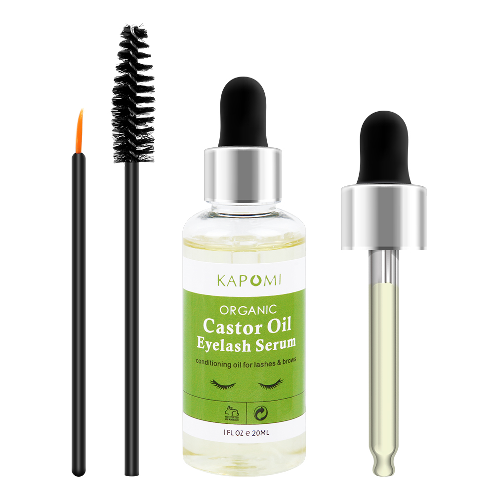 Natural Castor Oil Eyelashes Growth Essential Oil Thick Longer Nourishing Enhancer Lash Eyebrow Hair Growth Liquid Castor Serum