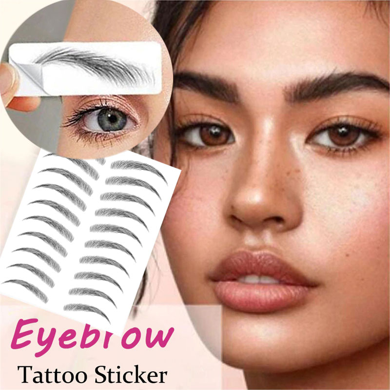 1pcs Hair-like Simulation Eyebrow Tattoo Sticker Waterproof Long Lasting Water Transfer False Eyebrows Stickers Makeup Tools