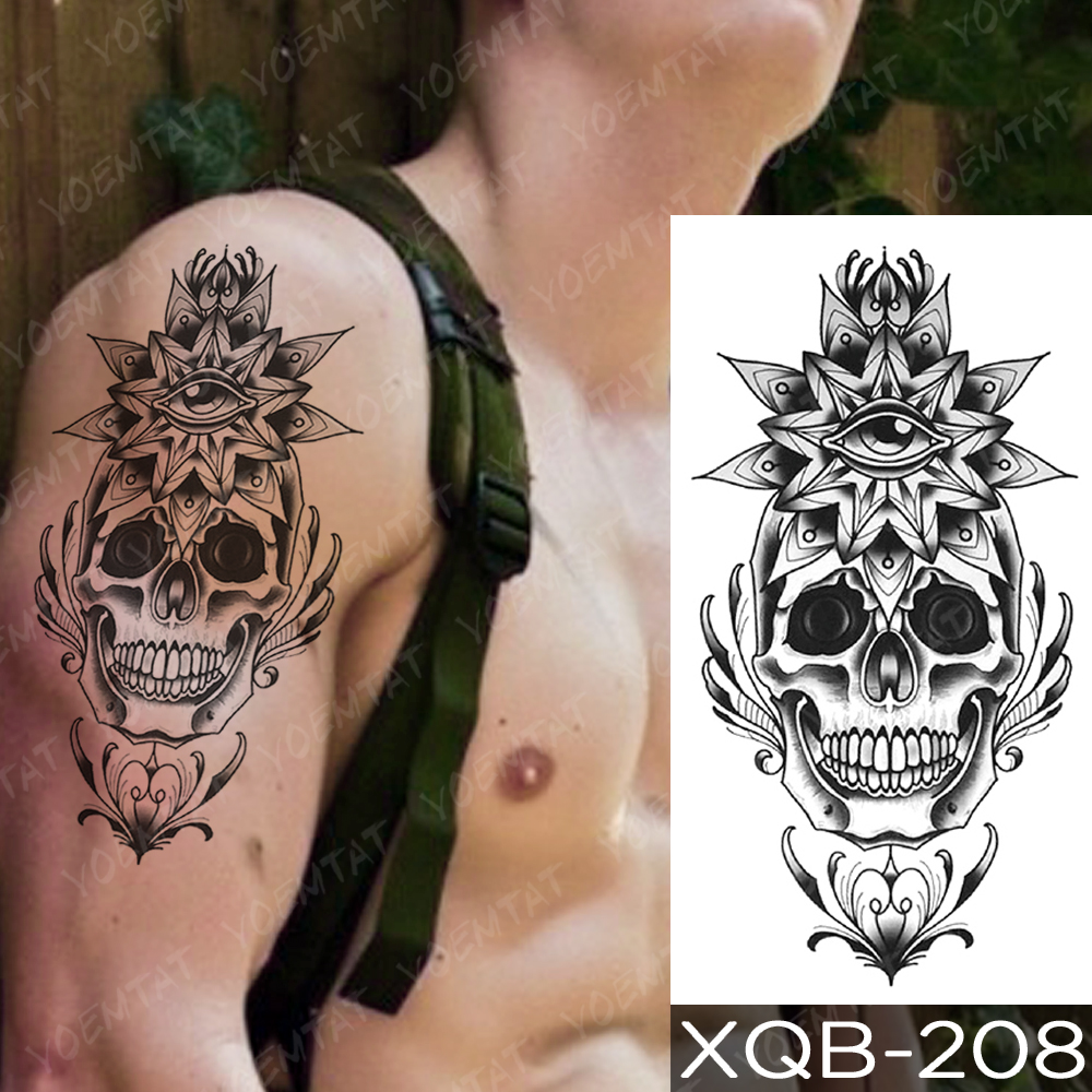 Waterproof Temporary Tattoo Sticker Crusader Wings Cross Warrior Flash Tattoos Lion Wolf Body Art Arm Fake Sleeve Tatoo Men