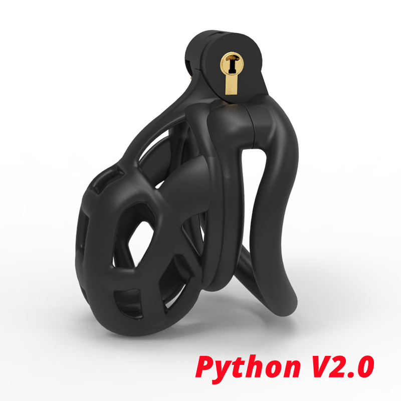 Clearance Price Mamba Python V2.0 Cock Cage 3D Design Custom Chastity Device Lightweight Curved Penis Ring Cobra Adult Sex Toys